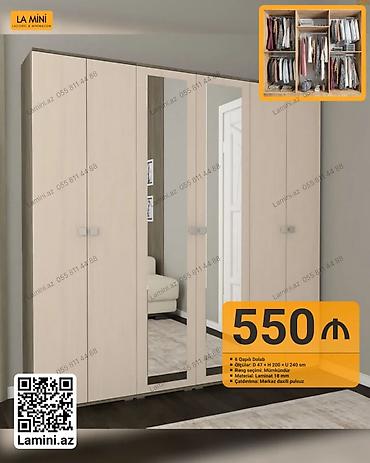 6 qapılı geyim dolabı - Brend: LA MINI - Ölçülər: Dərinlik 47 sm x lalafo.az -da 6 qapılı geyim dolabı - Brend: LA MINI - Ölçülər: Dərinlik 47 sm x
