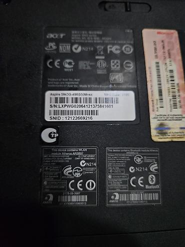 Acer: Acer Aspire 5943G noutbuk Texniki xüsusiyyətlər: - Prosessor: Intel — 6