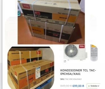 напольные кондиционеры в баку: Kondisioner TCL, Yeni, 20-dən az kv. m, Split sistem, Kredit yoxdur