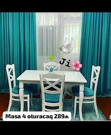 Mətbəx üçün, Yeni, Açılmayan, Dördbucaq masa, 4 stul lalafo.az -da Mətbəx üçün, Yeni, Açılmayan, Dördbucaq masa, 4 stul