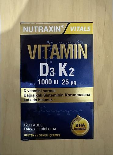 delabs d3: Nutraxin Vitals Vitamin D3 K2 – 120 tablet, qlütensiz və şəkərsiz qida — 2