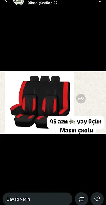 reno senik 2: Maşın oturacaq örtüyü dəsti – qara/qırmızı dizayn. - Universal ölçü — 1