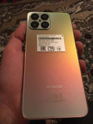 telefon kabrolar: Honor X8, 128 GB, Zəmanət, Barmaq izi, İki sim kartlı