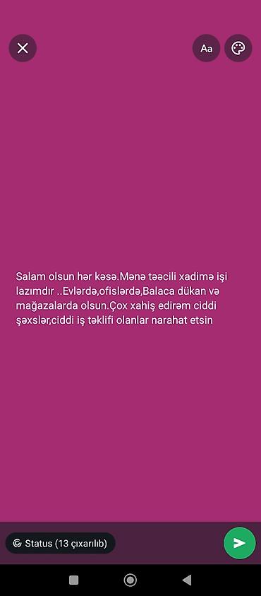 bag evinde is: Təcili işə ehtiyacım var . Xadimə işi axtarıram evlərdə — 1