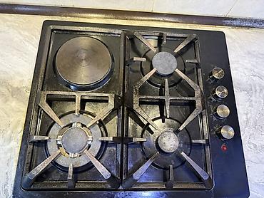 Plitələr və bişirmə panelləri: Qazanüstü plitə – kombinə edilmiş (3 qaz + 1 elektrik) - 60 sm enində — 2