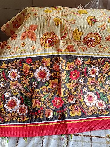 Полотенца: Кухонные вафельные полотенца с ярким принтом. размер 50/70 Материал — 22