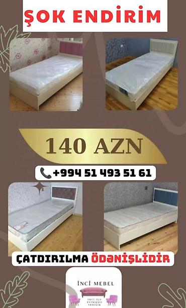 Çarpayılar: Yeni, Təknəfərlik çarpayı, Bazasız, Matras ilə, Siyirməsiz, Azərbaycan — 1