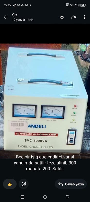 stablizatir: ANDELI SVC-5000VA avtomatik gərginlik tənzimləyicisi (AC Automatic — 1