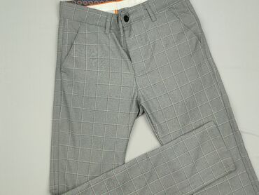 spodnie czerwone w kratę h m: Material trousers for women, size M (EU 38)
