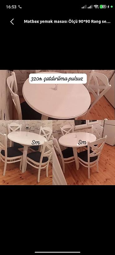 metbext stulu: Mətbəx üçün, Yeni, Yumru masa, 4 stul — 1