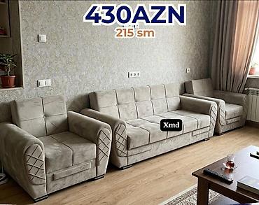 nabor acarlar: - Qonaq otağı dəsti: 1 divan + 2 kreslo - Rəng: açıq boz (bej — 1