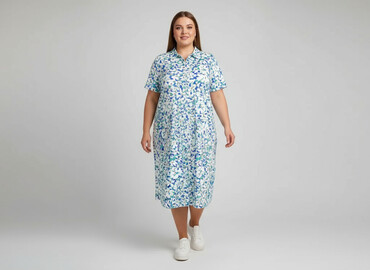 prosta elegancka sukienki midi: Sukienka damska, rozmiar 6XL