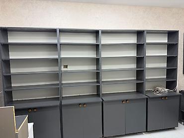 vitrin polkalar islenmis: Mağaza mebeli və vitrin dəsti - Böyük divar rəf sistemi: 4 moduldan — 2