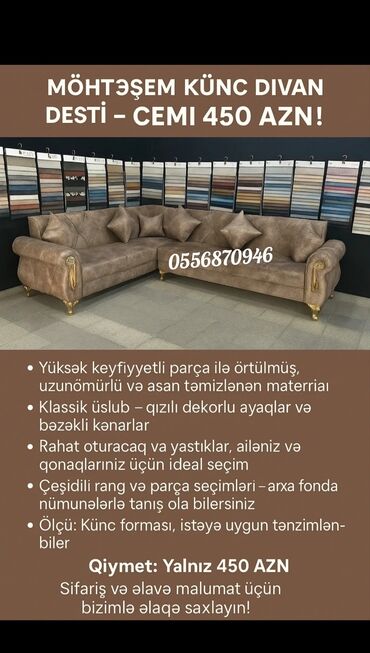 sultan mebel yataq desti: Künc divan, Yeni, Açılan, Bazalı, Parça, Pulsuz çatdırılma