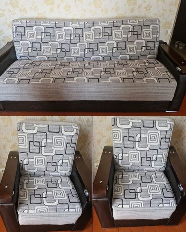Yataq otağı dəstləri: İşlənmiş, Divan, 2 kreslo, Bazalı, Açılan