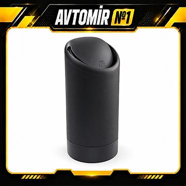 Avtomobil üçün mini zibil qabı — qara Qara rəngli, silindrik gövdəyə