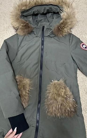 canada: Пуховик, По колено, Канада, С капюшоном, XL — 2