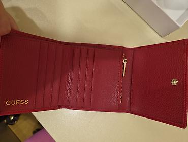 Кошельки, портмоне: GUESS qadın pulqabısı – qırmızı - Brend: GUESS (qutusu və parça — 4