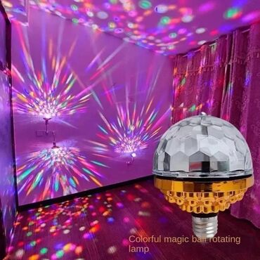 новогодние товары: Многоцветная вращающаяся лампа Создайте атмосферу настоящего караоке