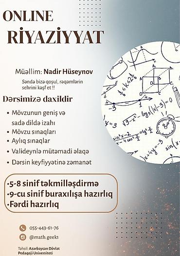 idman muellimi: Müəllim tələb olunur, Riyaziyyat, 1-2 illik təcrübə — 1