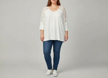 bluzki z koronką plus size: Janina, Жіноча блуза, розмір 4XL