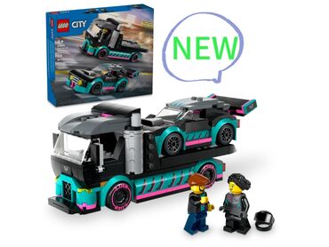 детские игрушки новинки: Lego City 🏙️ 60406 Гоночный Автомобиль и Автовоз 🚙 Новинка января 2024