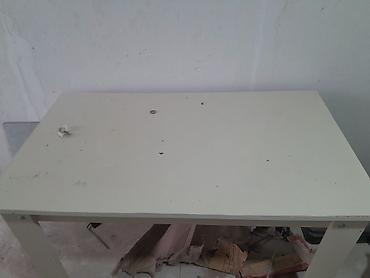 komputer sekilleri: Ağ rəngli sadə iş/masaüstü stol - Minimalist dizayn: düz düzbucaqlı — 4