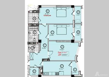 Продажа квартир: 3 комнаты, 101 м², Элитка, 7 этаж, ПСО (под самоотделку)