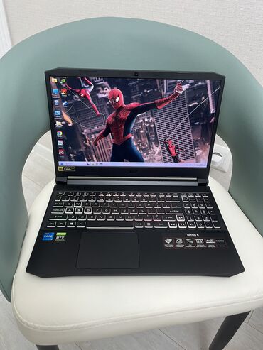 видеокарта 2070: Ноутбук, Acer, 16 ГБ ОЭТ, Intel Core i5, 15.6 ", Колдонулган, Оюндар үчүн, эс тутум NVMe SSD