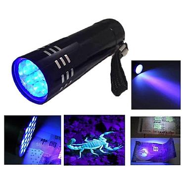 startna puska: UV lampa 9 ledovki aluminijumsko kuciste,3w, idealno za otkrivanje — 2