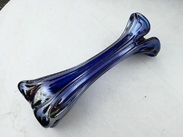 biljke: Stara Unikatna Kobaltna Plava Vaza Murano broj 1. Visina 34cm. Masivna — 5