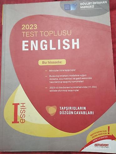 Kitablar və jurnallar: İngilis dili Testlər 11-ci sinif, DİM, 1-ci hissə, 2023 il — 1