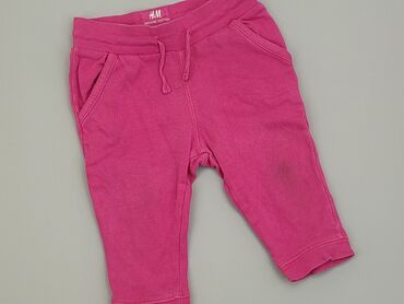 legginsy czarno rozowe: Spodnie dresowe, H&M, 3-6 m, stan - Dobry