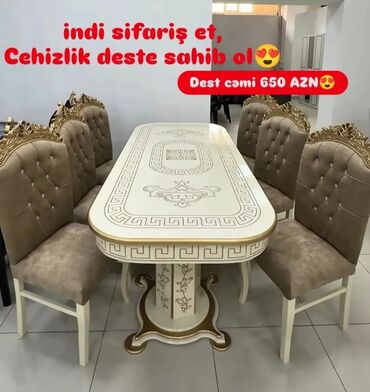 Masa və oturacaq dəstləri: Qonaq otağı üçün, Yeni, Açılmayan, Dördbucaq masa, 6 stul -da lalafo.az — 17 Masa və oturacaq dəstləri: Qonaq otağı üçün, Yeni, Açılmayan, Dördbucaq masa, 6 stul — 17