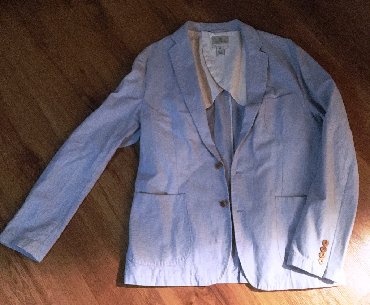 pull and bear muske jakne: Moderan muški sako Scotch and soda, plave boje sa sitnim belim