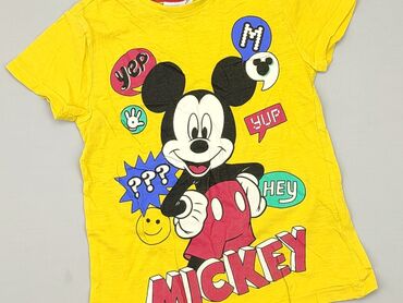 beżowa koszulka: T-shirt, Disney, 8 years, 122-128 cm, condition - Good