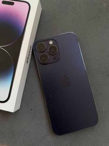 iphone xs max цена в бишкеке: IPhone 14 Pro Max, Б/у, 128 ГБ, Deep Purple, Защитное стекло, Кабель, Коробка, 83 %