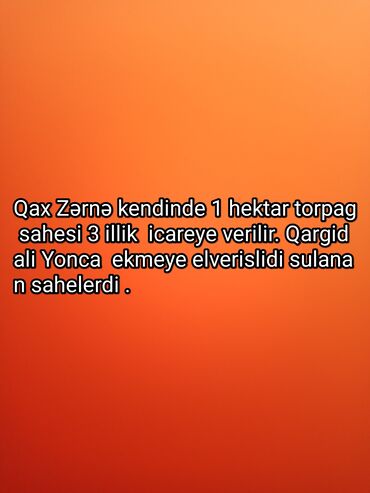 merdekanda torpaq sahesinin qiymeti: 100 sot Kənd təsərrüfatı