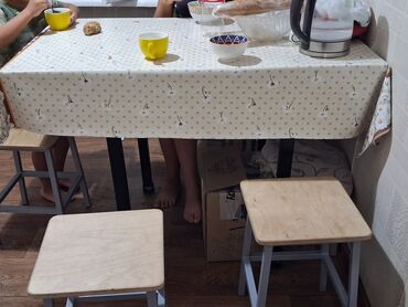 купить стол и стулья для гостинной: Набор мебели для дома: 1) Стол кухонный прямоугольный - Столешница с