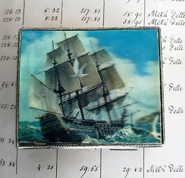 Kutije za odlaganje: Art Deco posrebrena kutija za nakit ili sitnice 11 x 8,5 cm. Stara — 6