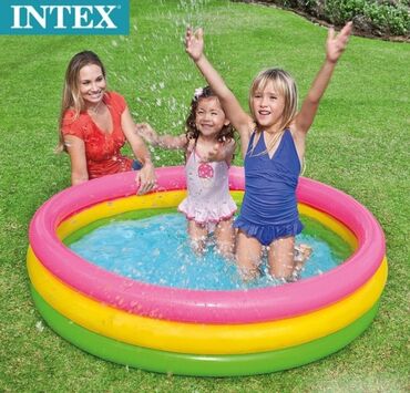 надувной бассейн цена: Детский надувной бассейн Intex 56441 "Радуга" 147x33см Бесплатная