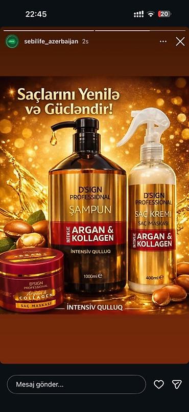 en yaxsi collagen: D’SIGN Professional Argan & Kollagen – intensiv saç qulluğu dəsti — 1