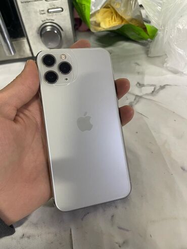 15 айфон: IPhone 11 Pro, Колдонулган, 256 ГБ, Ак, Заряддоочу түзүлүш, Коргоочу айнек, Кабель, 78 %