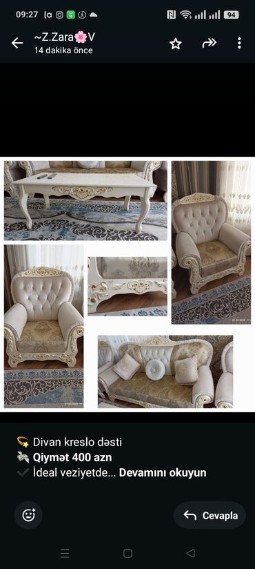 Диваны: 💫 Divan kreslo dəsti 💸 *Qiymət 400 azn* ✔️ İdeal veziyetde ✔️ 2