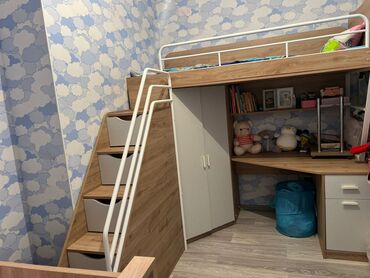 Gəzinti arabaları: LxGenc otagi mebeli.650azn. Yataq yazi masasi dolab 3u bir arada. Ela