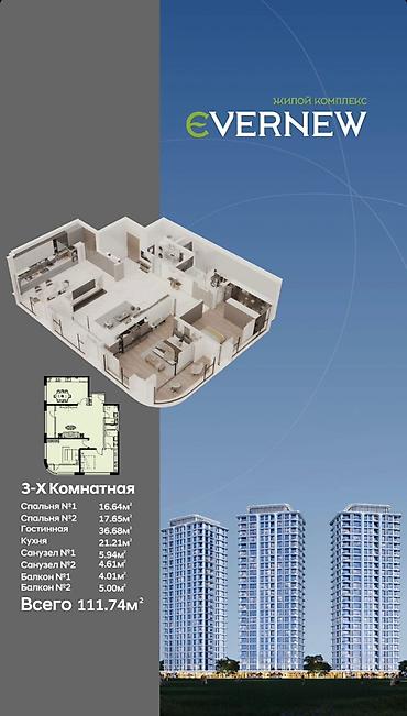 Новостройки от застройщика: Строится, Элитка, 3 комнаты, 87 м² — 8