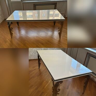 купить круглый стеклянный стол на кухню: Ideal veziyyet masa 100 azn satilir‼️unvan olimpik star kod004 sekine