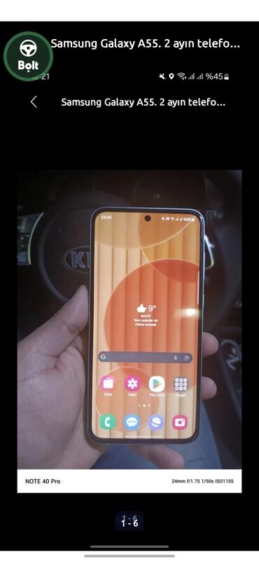 Samsung: Samsung Galaxy A55, 256 GB, rəng - Ağ, Barmaq izi, Simsiz şarj, Face ID