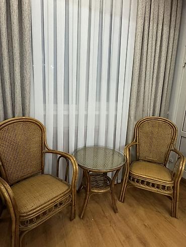 casa bella: Комплект из ротанга: 2 кресла + круглый столик со стеклянной — 1
