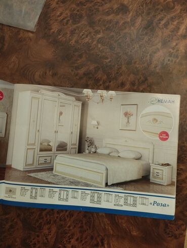 спальные гарнитуры белоруссия: Уктоочу бөлмө гарнитуру, Жаңы, Эки кишилик керебет, Шкаф, Комод, Беларусь, МДФ, Акысыз жеткирүү, түсү - Ак